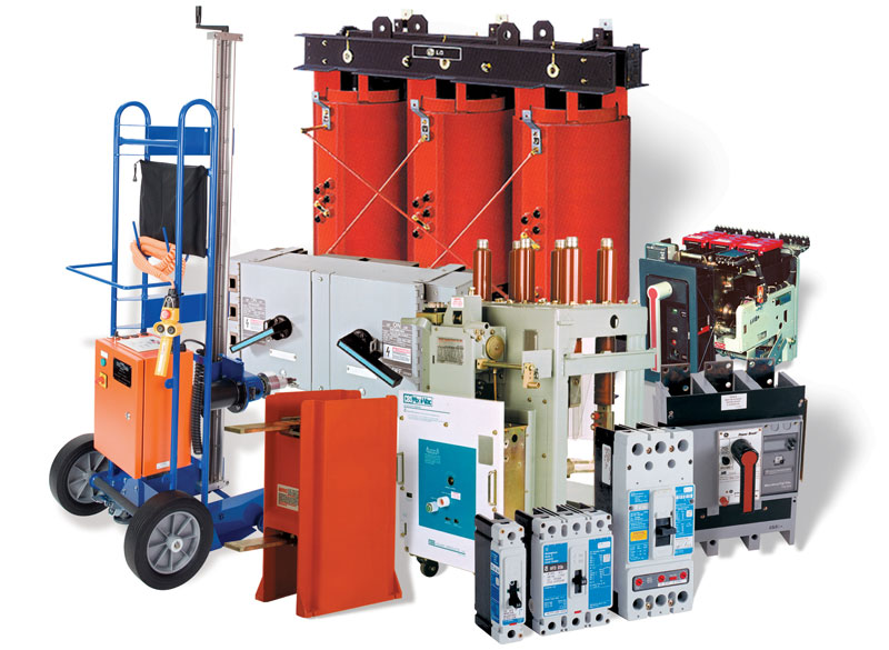 Electrical components and machinery collection.